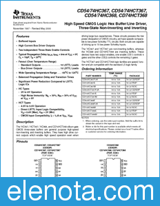 Texas Instruments CD54HC367 datasheet