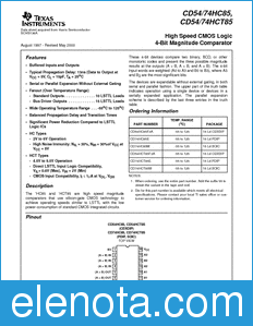Texas Instruments CD54HC85 datasheet