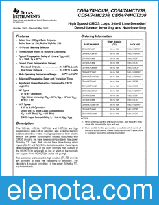 Texas Instruments CD54HCT138 datasheet