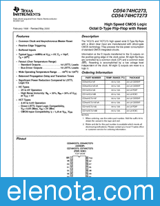 Texas Instruments CD54HCT273 datasheet