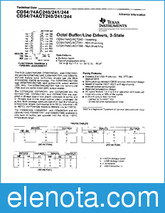 Texas Instruments CD74AC240 datasheet