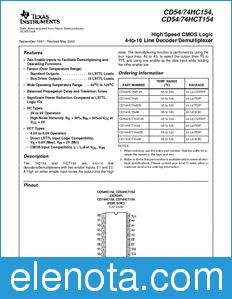 Texas Instruments CD74HC154 datasheet