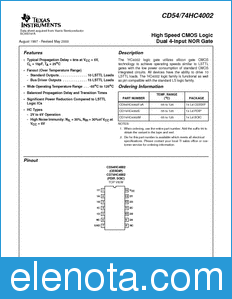 Texas Instruments CD74HC4002 datasheet