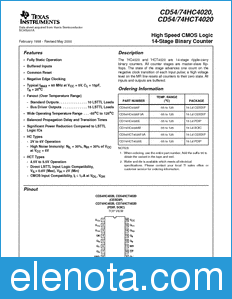 Texas Instruments CD74HC4020 datasheet