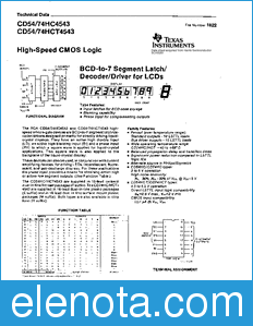 Texas Instruments CD74HC4543 datasheet