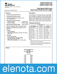 Texas Instruments CD74HCT132 datasheet