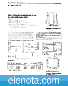 RCA Solid State (now Harris) CDM6116 datasheet