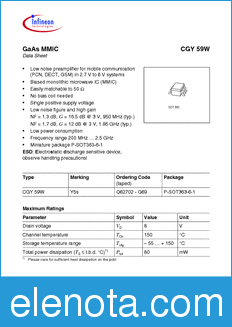 Infineon CGY59W datasheet