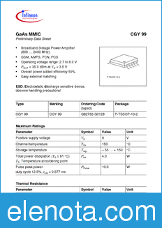 Infineon CGY99 datasheet