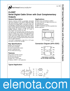 National Semiconductor CLC007 datasheet