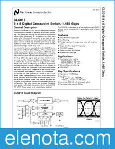 National Semiconductor CLC018 datasheet