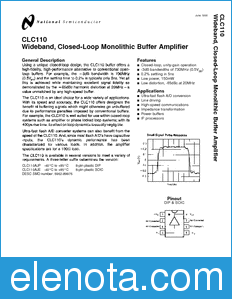 National Semiconductor CLC110 datasheet