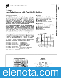 National Semiconductor CLC402 datasheet