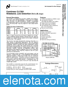 National Semiconductor CLC561 datasheet