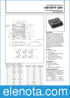 Mitsubishi CM100TF-28H datasheet