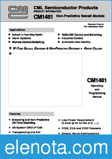 CML CM1481 datasheet