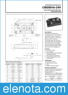 Mitsubishi CM200HA-24H datasheet