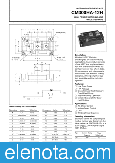 Mitsubishi CM300HA-12H datasheet
