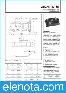 Mitsubishi CM400HA-12H datasheet