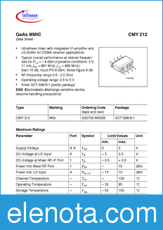 Infineon CMY212 datasheet