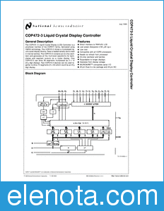 National Semiconductor COP472-3 datasheet