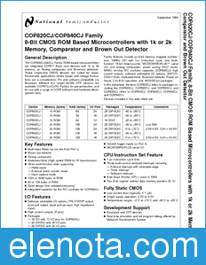 National Semiconductor COP820CJ datasheet