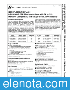 National Semiconductor COP87L88EK/RK datasheet