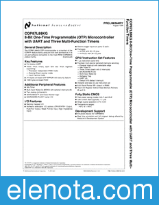 National Semiconductor COP87L88KG datasheet