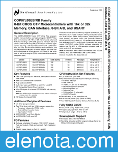 National Semiconductor COP87L88RB datasheet