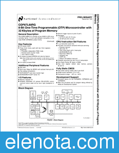 National Semiconductor COP87L88RG datasheet
