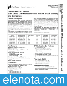 National Semiconductor COP87LxxCJ/RJ datasheet