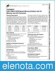 National Semiconductor COP888CF datasheet