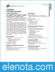 National Semiconductor COP888CL datasheet