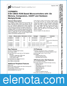National Semiconductor COP888FH datasheet