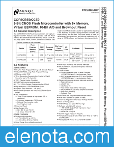 National Semiconductor COP8CBE9 datasheet