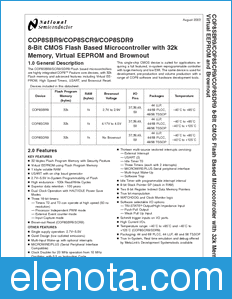 National Semiconductor COP8SBR9 datasheet