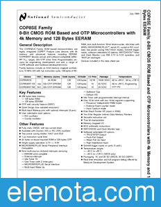 National Semiconductor COP8SE datasheet