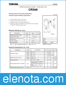 Toshiba CRS08 datasheet