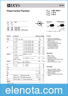 IXYS Corporation CS45-08IO1 datasheet