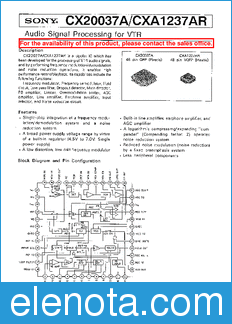 Sony Semiconductor CX20037A datasheet