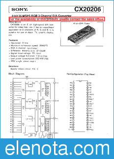 Sony Semiconductor CX20206 datasheet