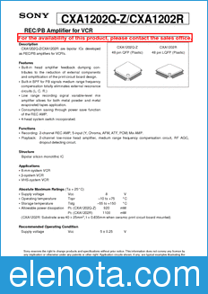 Sony Semiconductor CXA1202Q-Z/R datasheet