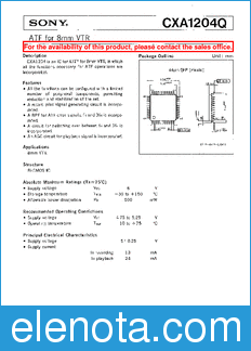 Sony Semiconductor CXA1204Q datasheet