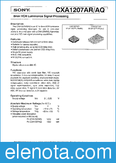 Sony Semiconductor CXA1207AQ/AR datasheet
