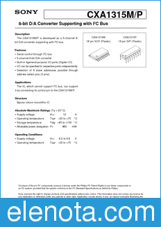 Sony Semiconductor CXA1315M/P datasheet