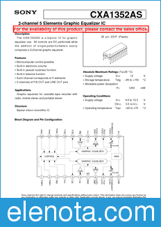 Sony Semiconductor CXA1352AS datasheet