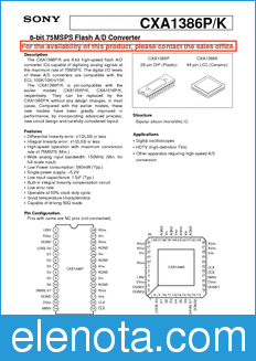 Sony Semiconductor CXA1386P/K datasheet