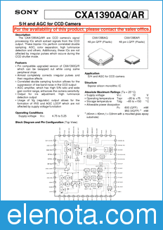 Sony Semiconductor CXA1390AQ/AR datasheet