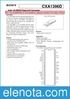 Sony Semiconductor CXA1396D datasheet