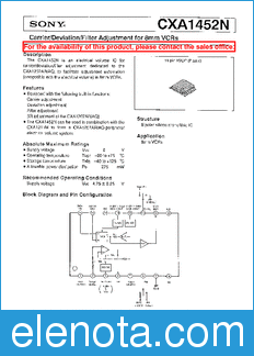 Sony Semiconductor CXA1452N datasheet